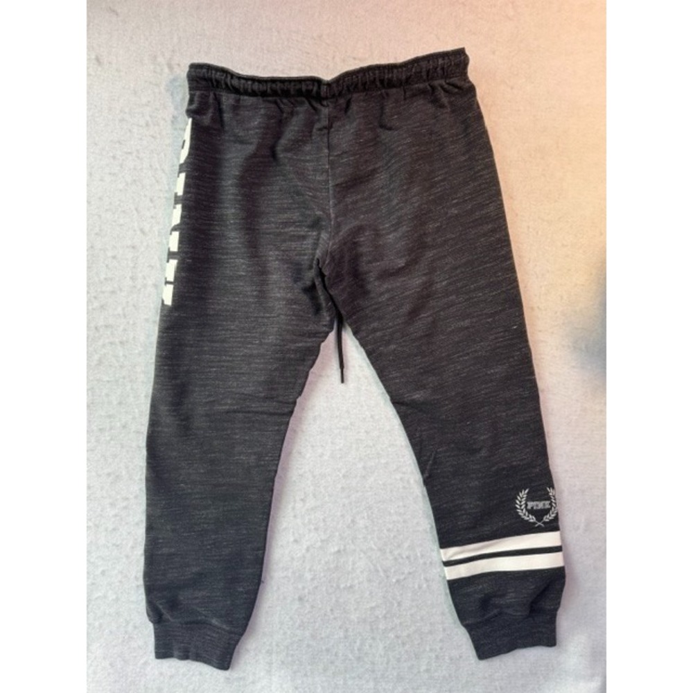 Victorias Secret Pink LOUNGE Campus Skinny Jogger Sweat Pants LRG Grey Striped - Picture 4 of 8